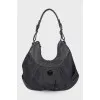 Textile-leather tote bag