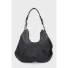Textile-leather tote bag