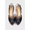 Wedge sandals with eyelets