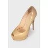 Gold-tone open-toed shoes