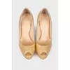 Gold-tone open-toed shoes