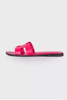 Pink leather slippers