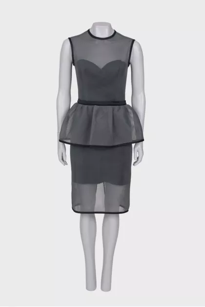 Mesh peplum dress