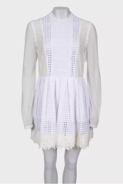 Openwork white dress
