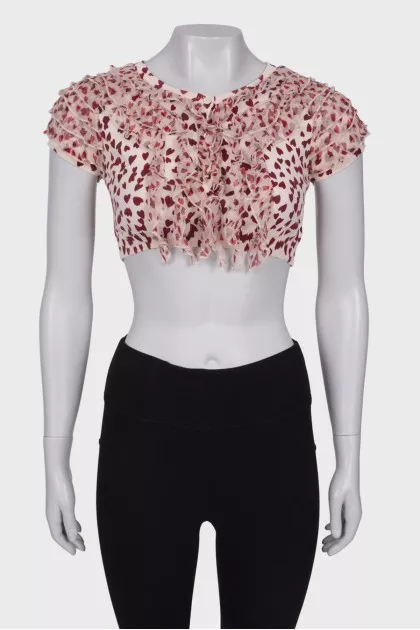 Top with ruffles and print