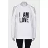 White off shoulder sweatshirt