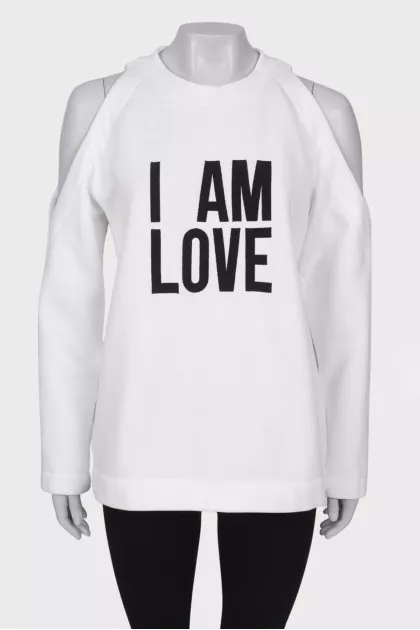 White off shoulder sweatshirt