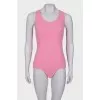 Pink solid color bodysuit