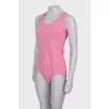 Pink solid color bodysuit