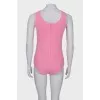 Pink solid color bodysuit