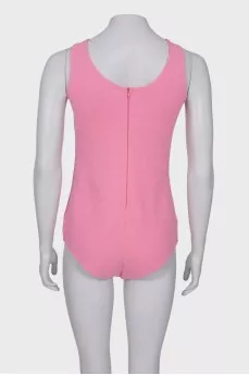 Pink solid color bodysuit