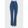 Solid color wide leg jeans