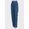 Solid color wide leg jeans