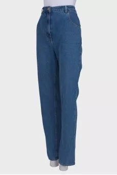 Solid color wide leg jeans