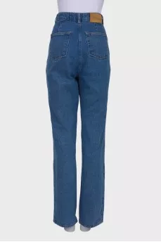 Solid color wide leg jeans