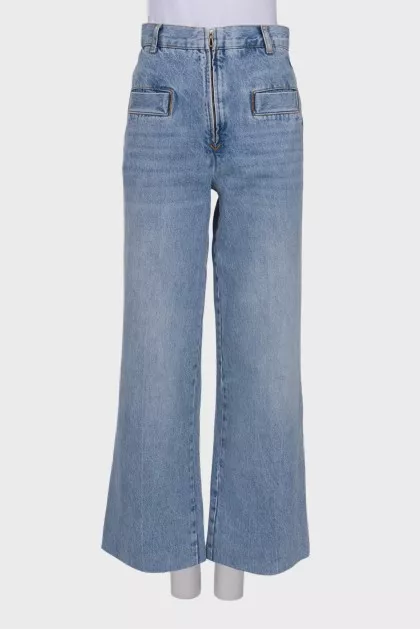 Blue palazzo jeans with tag