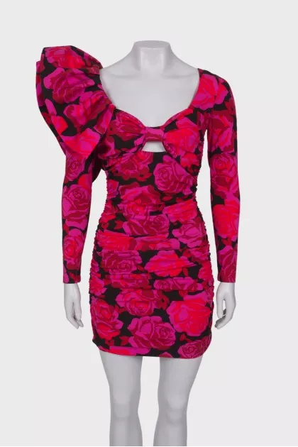 Mini dress with frill