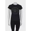 Black t-shirt with embossed print