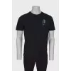 Men's black t-shirt in print