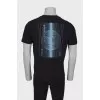 Men's black t-shirt in print