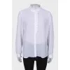 Sheer shirt with frill