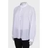 Sheer shirt with frill