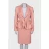 Pink suit with a skirt