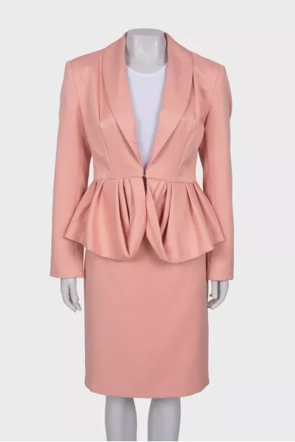 Pink suit with a skirt