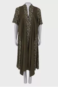 Green dress in abstract print