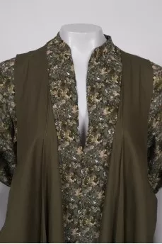 Green dress in abstract print