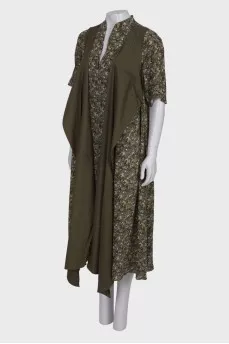 Green dress in abstract print