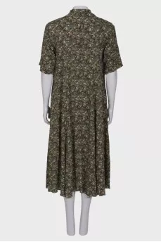 Green dress in abstract print