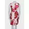 White dress in bright red print