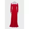 Maxi dress with pleated hem