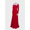 Maxi dress with pleated hem