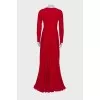 Maxi dress with pleated hem