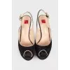 Suede stiletto heeled sandals