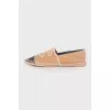 Textile espadrilles with embroidered logo