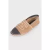 Textile espadrilles with embroidered logo
