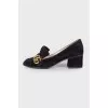 Fringed suede pumps