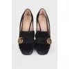 Fringed suede pumps