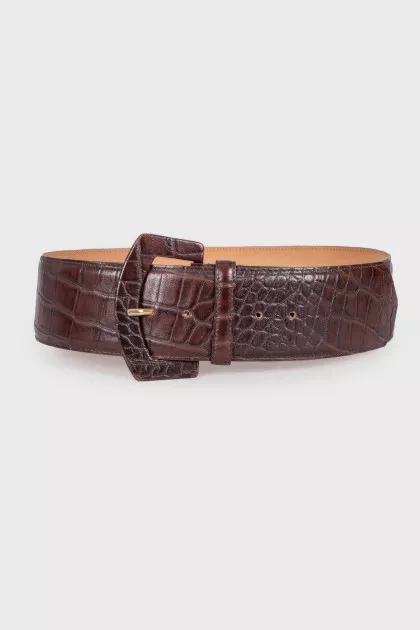 Dark brown leather belt 