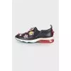 Decorated leather sneakers