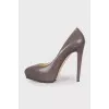 Dark grey leather shoes