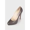 Dark grey leather shoes