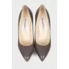 Dark grey leather shoes