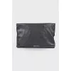 Leather bag with embellished shoulder strap