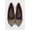 Textile pumps in houndstooth print