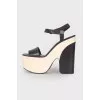 Two tone high platform sandals
