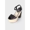 Two tone high platform sandals